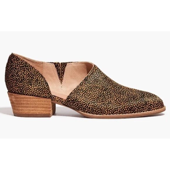 Madewell The Lucie Shoes Spotted Calf Hair Womens 7 Leather D'Orsay Asymmetrical - Picture 2 of 15